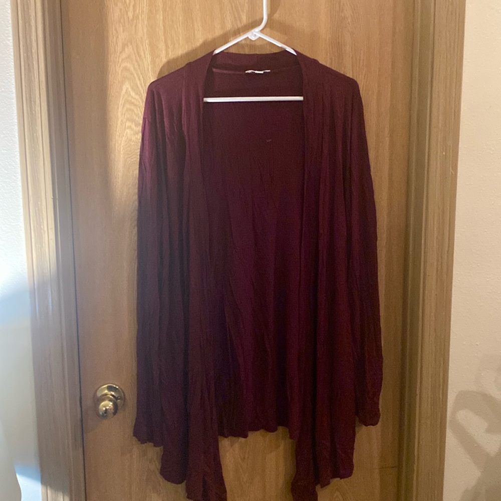 Zenana Outfitters Burgundy Long Sleeve Cardigan - Size 3x - $20